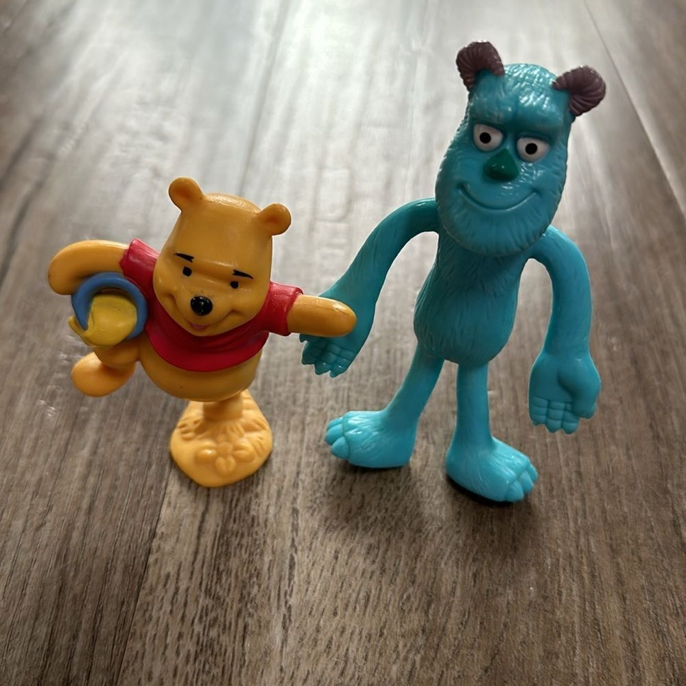 ☀️ Disney Pixar Sully Bendable & Winnie the Pooh Figurine Set